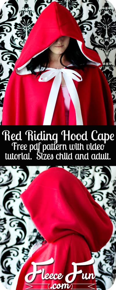 Red Riding Hood Cape Pattern by  www.fleecefun.com 