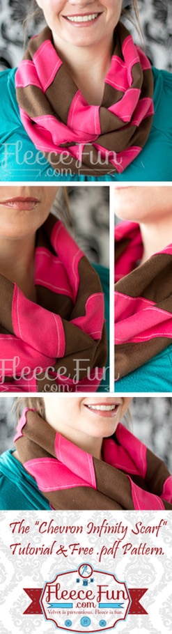 I love this simple chevron infinity scarf tutorial. easy to sew and fun to make. Plus there is a video tutorial too! Love this DIY idea.