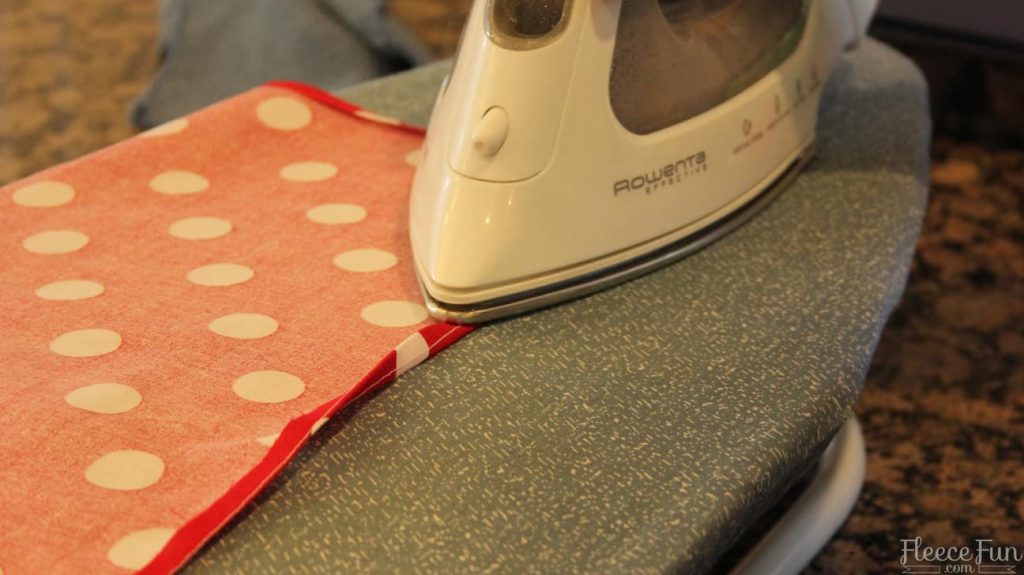 Starting the assembly process for the child apron with a free fleecefun pattern