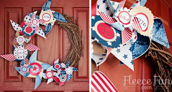 Bonus Tutorial:  How to make a Fourth of July Wreath (Easy!)