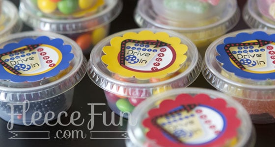 Free printable Drive in Theater Candy label
