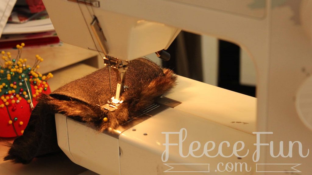 Crafting the decorative cuff for the high heel stocking using fleecefun's free template and tutorial.