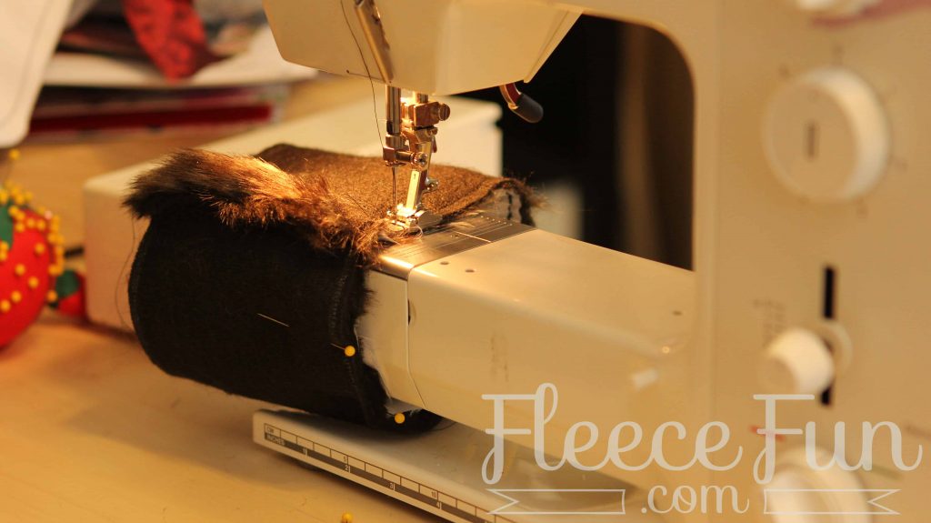 Adding a festive cuff to the high heel stocking with fleecefun's free template and tutorial.