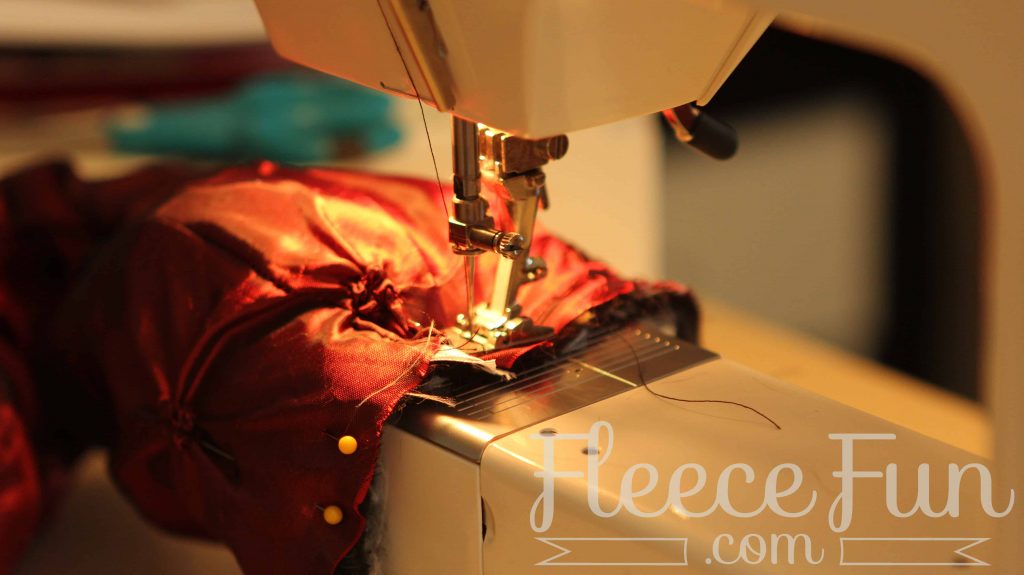 sewing the seams for the stocking