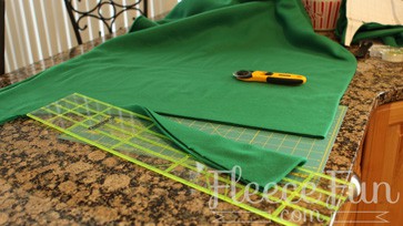 Cutting the fabric.