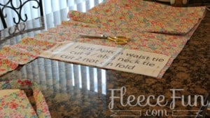 DIY apron cutting guide with fleecefun’s free template and instructions
