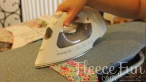 Sewing adjustable neck straps for a DIY apron using fleecefun’s pattern