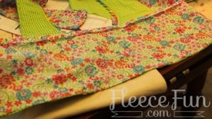 Attaching the apron bodice and waistband using fleecefun’s free pattern