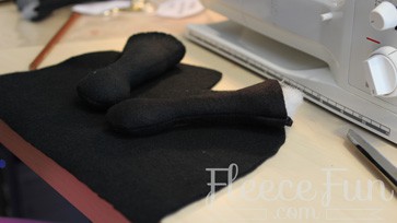 Place antennae on right side of fabric