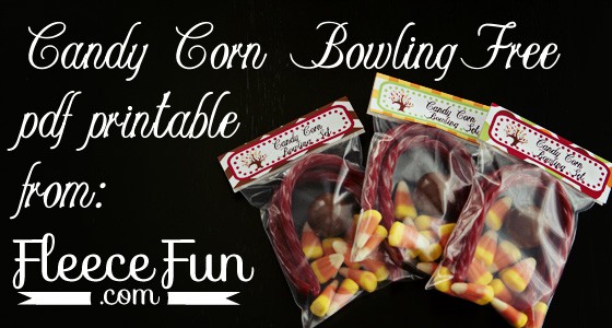 Bonus Craft Tutorial and free printable:  Candy Corn bowling!