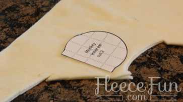 Preparing the fabric for the FleeceFun monkey hat pattern
