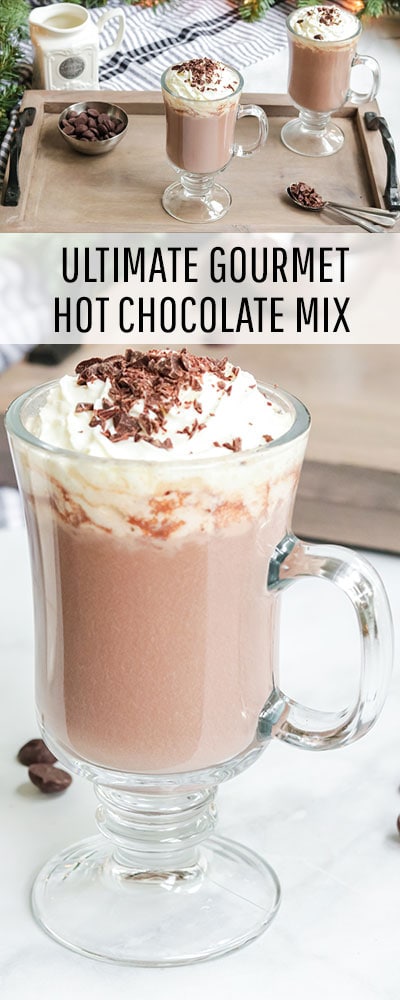 You can make this Ultimate Gourmet Hot Chocolate Mix Recipe (Homemade) - easy and makes a great gift! Ingredients can be found at your local grocery store! #hotchocolaterecipes #hotchocolatemixrecipedry #hotchocolaterecipeshomemade #hotchocolatemixrecipe