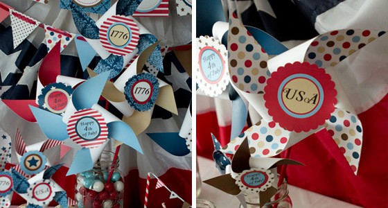 Free Patriotic Printable Pinwheel (large) {The 1776 Collection}