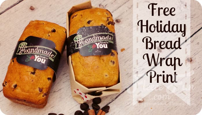 Free Holiday bread wrap printable