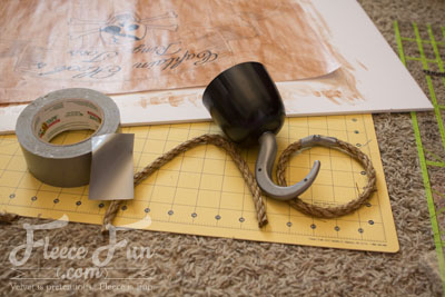 Making the rings to finish the captain hook's ring toss.
