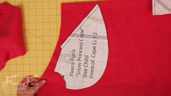cutting the back of the cape piece
