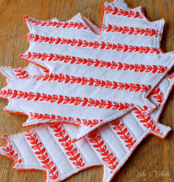 Maple leaf coasters