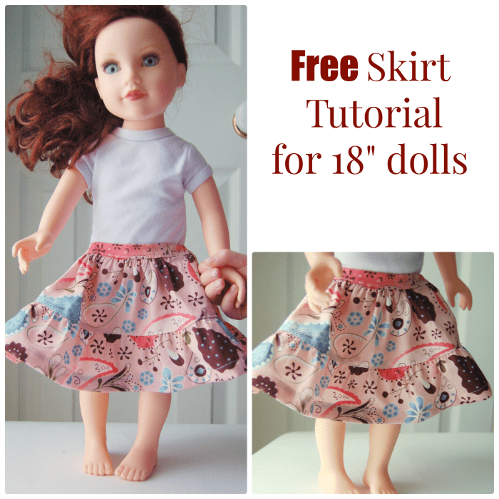 finishing the tiered skirt. Here's a cute tiered skirt tutorial for 18" dolls. Great last minute gift idea that doesn't use much fabric!