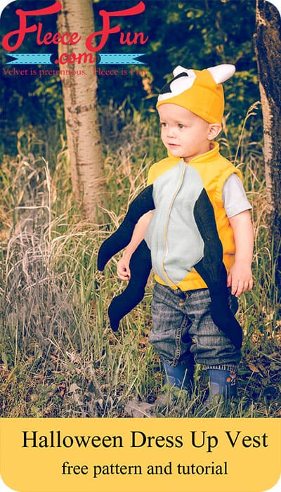 i love this monster fleece vest idea... and there's a cute hat that can go with it!!! Best of it's FREE - freaking amazing! I'm so making this.