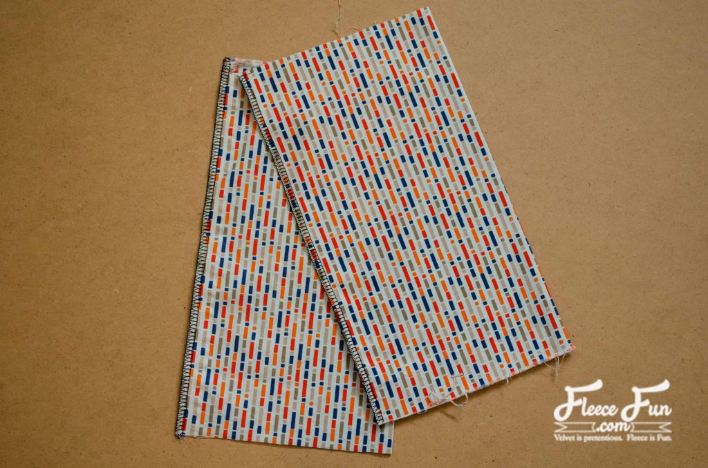 Folding and finishing the pocket pieces.