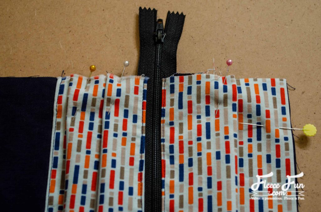 Creating pleats on each side.