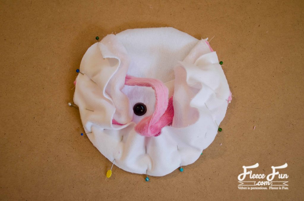 pinning the pieces together. I love this fleecy sheep purse pattern and tutorial. Such a great handmade gift DIY idea and perfect sewing for a little girl.