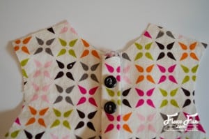 Pressing the fabric and sewing buttons