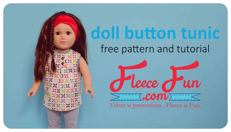 Doll Button Tunic free pattern and tutorial