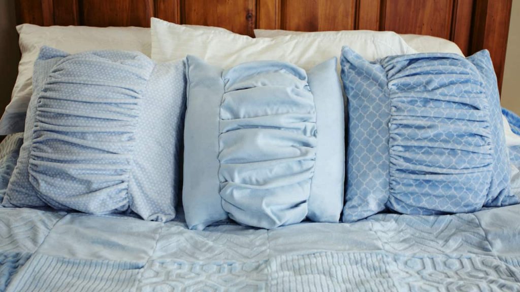 ruched pillows all