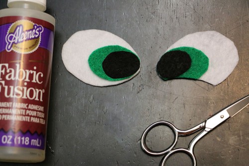 gluing the eye pieces together
