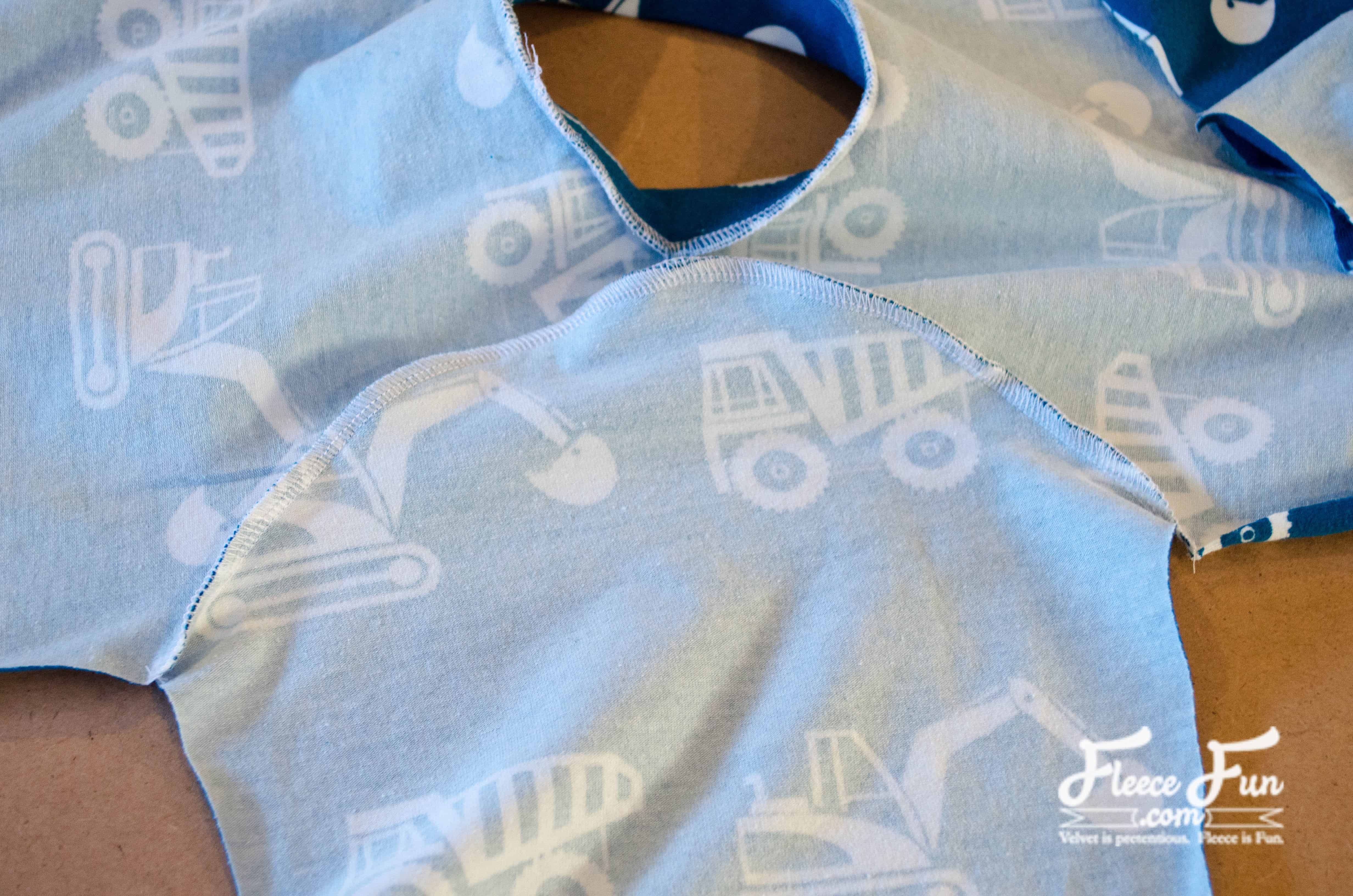 folding the sleeve and bottom hem