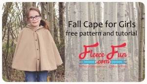 I love this free pdf sewing pattern for girls. This fall cape tutorial is a perfect sewing DIY idea! It looks really easy to put together and is great for layering in Autumn.
