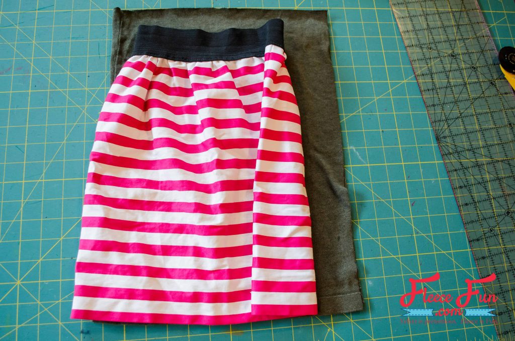 Trim from the top of the sweater to leave the original hem intact. 