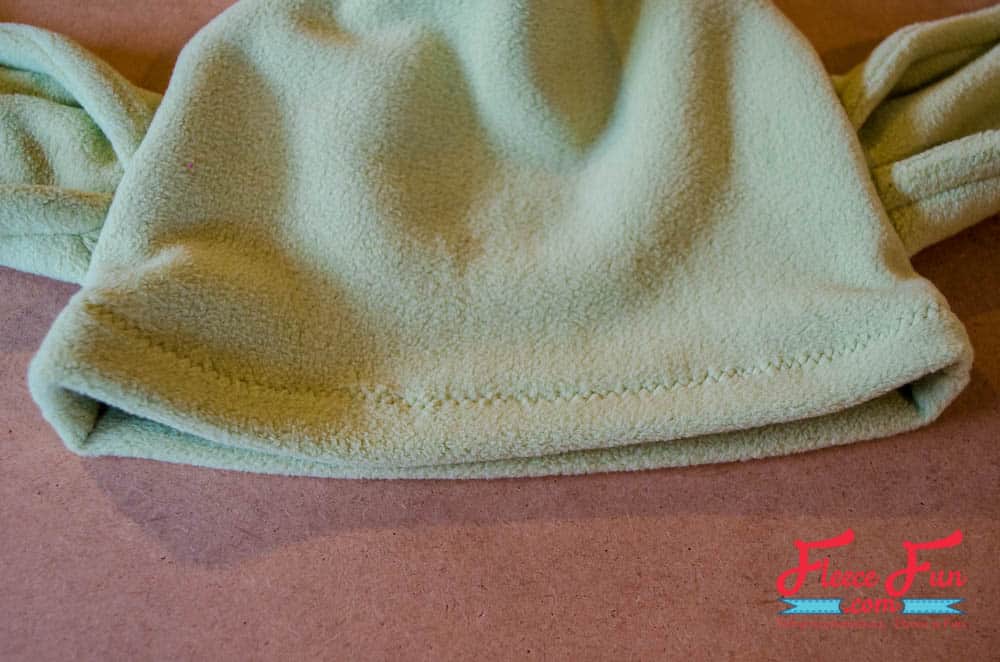fold up the edge and hem