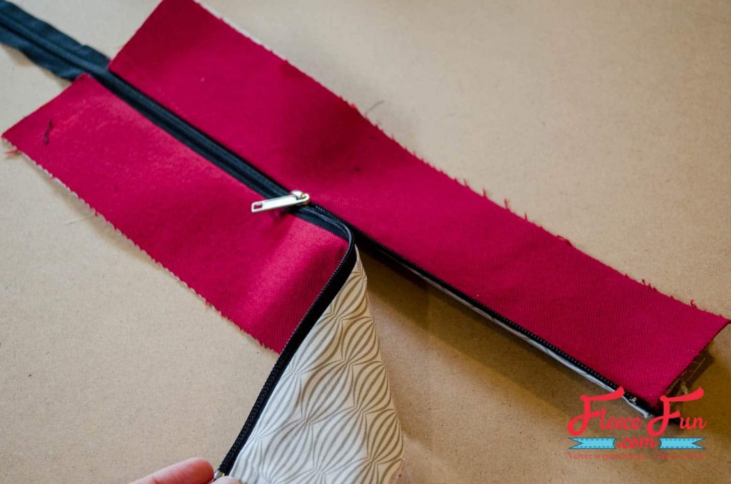 sewing the zipper.