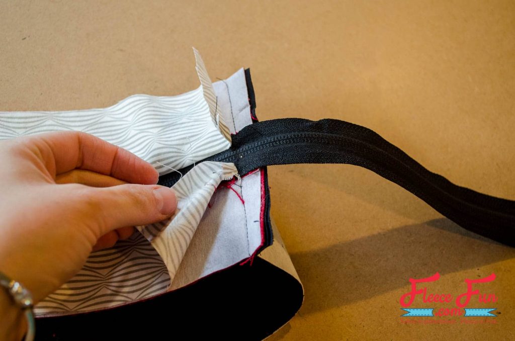 adding the zipper