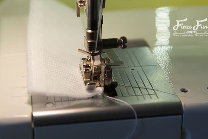 sewing along both sides.