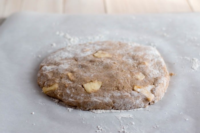 Kneading the dough.