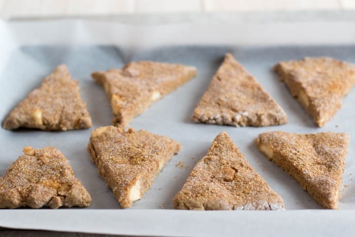 Arranging on baking sheet.