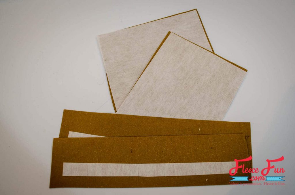 Fusing the interfacing on the outer pieces