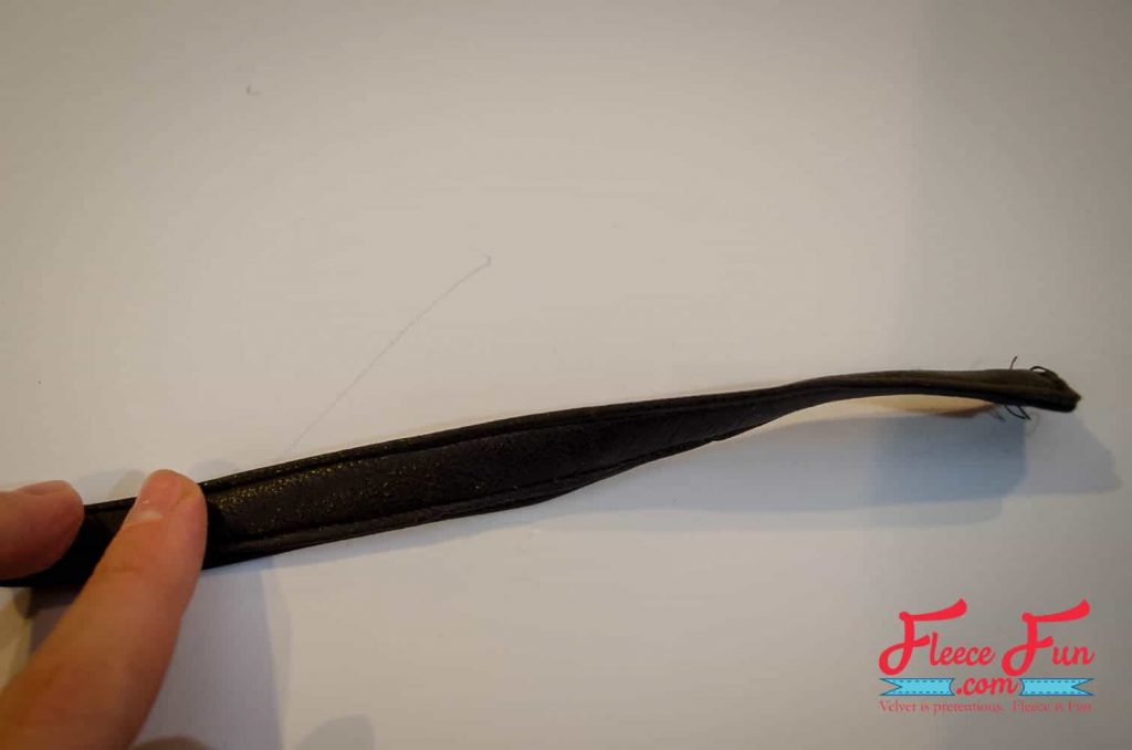 DIY purse strap assembly with interfacing, following fleecefun’s step-by-step tutorial