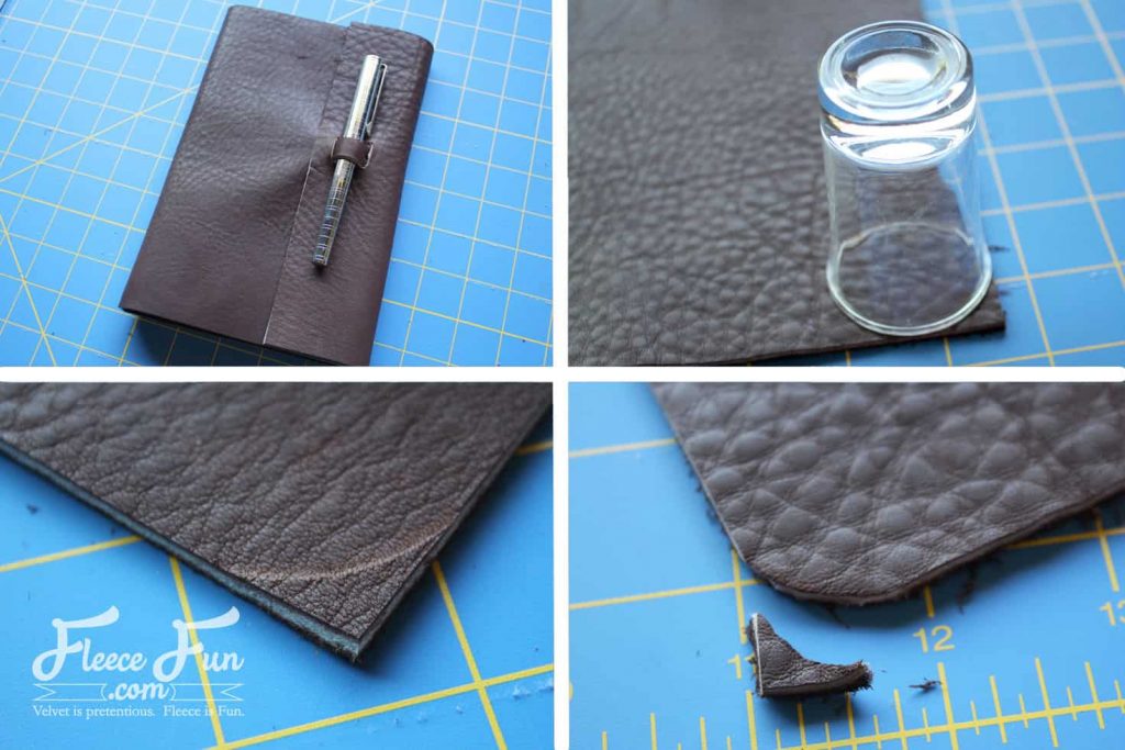 rounding the corners of the leather