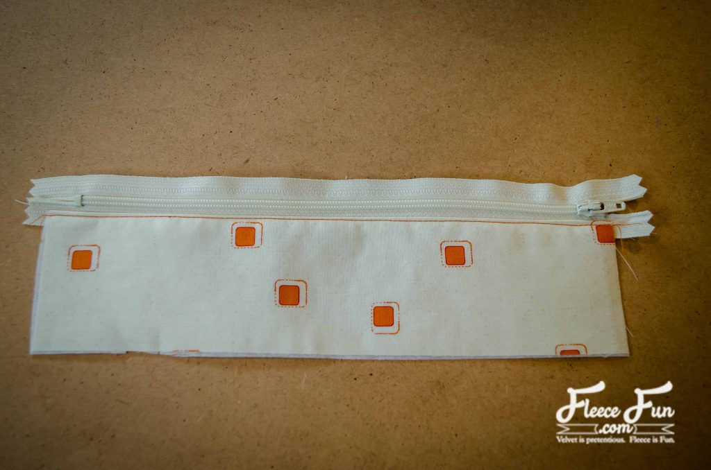 sewing the zippers on