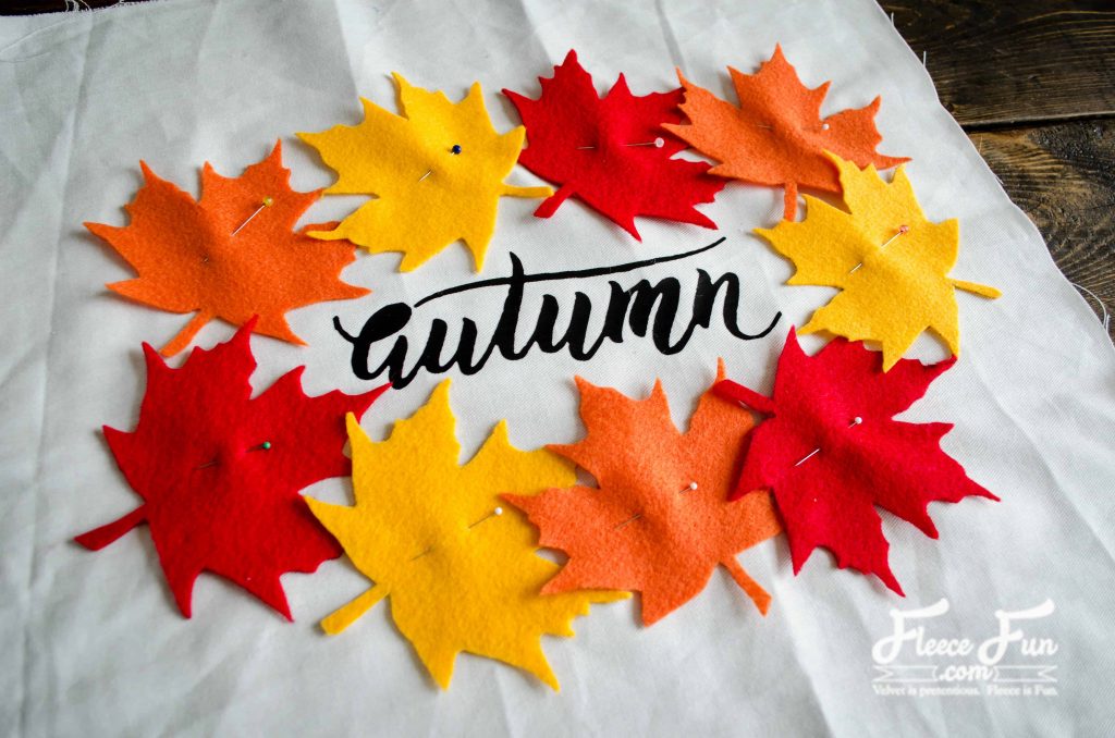 Sewing Autumn Leaves Pillow FleeceFun Free Pattern