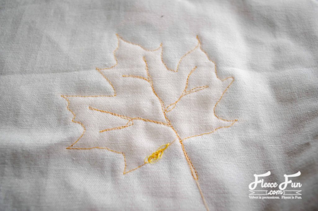 back side of the autumn leaves.