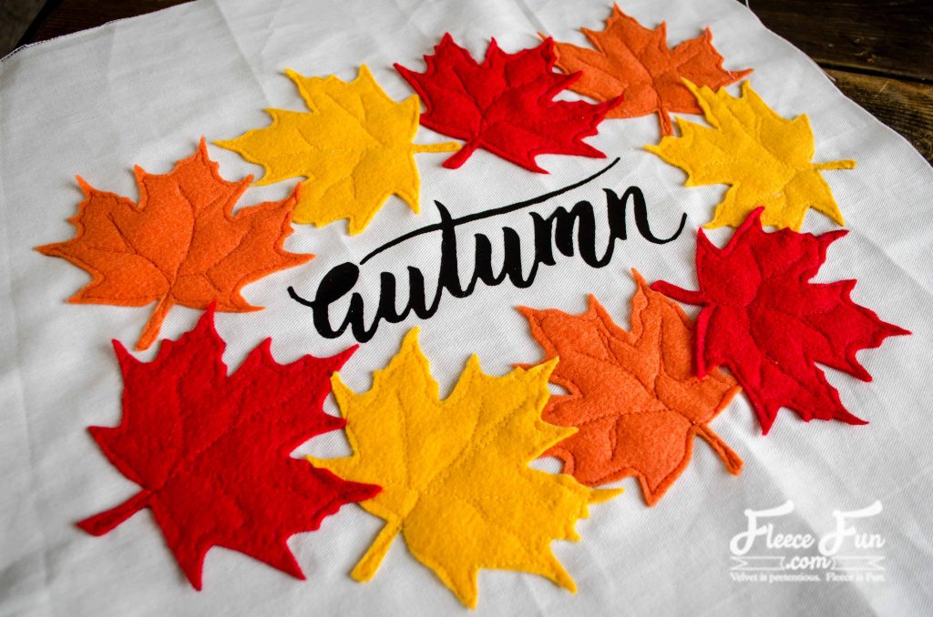 finished sewing Fall Leaves Pillow