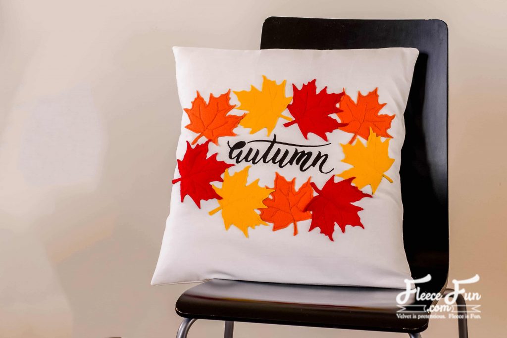 DIY Autumn Leaves Pillow from FleeceFun Free Pattern
