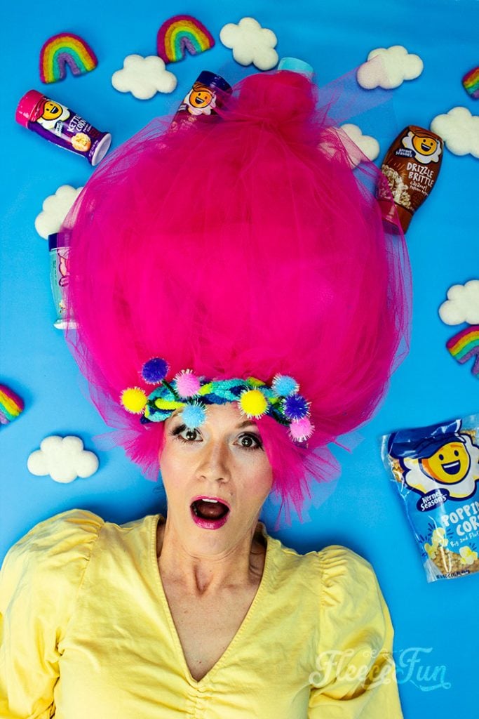 This Troll hair DIY Halloween costumes is easy to make and I love how BIG it is. Perfect for getting that troll look. Love this Costume ideas DIY.