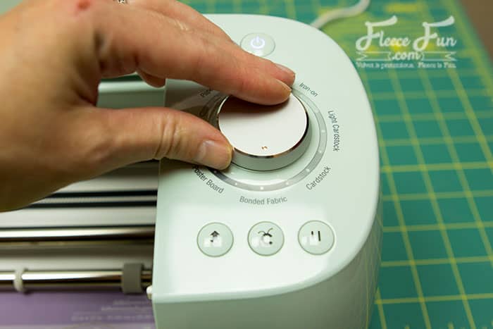 set the cricut to bonded fabric
