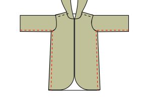Stitching the seams for the fleecefun DIY child fleece robe project